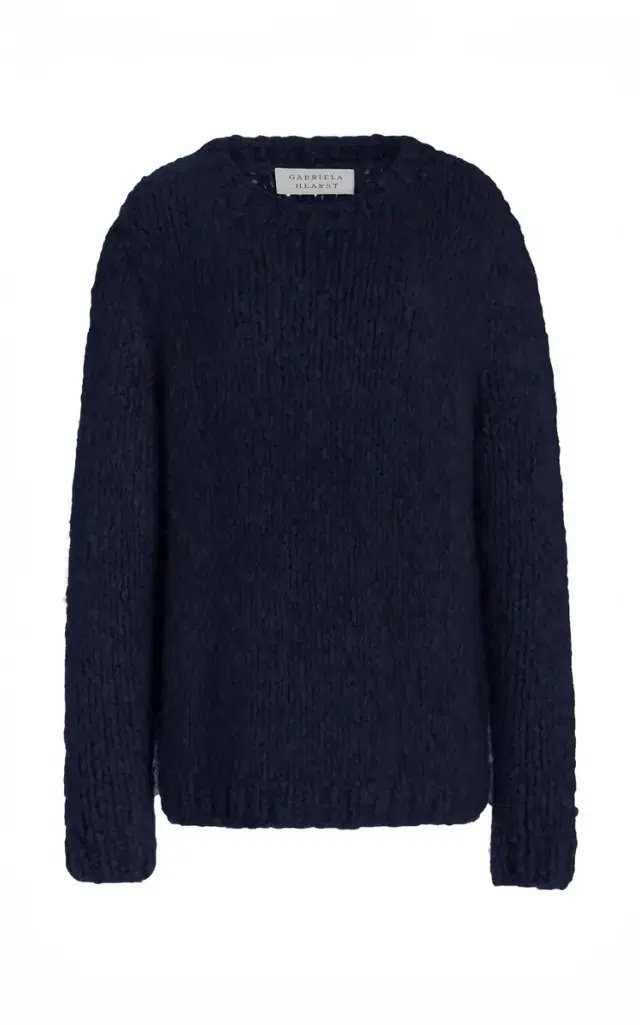 Gabriela Hearst Lawrence Knit Sweater in Dark Navy Welfat Cashmere