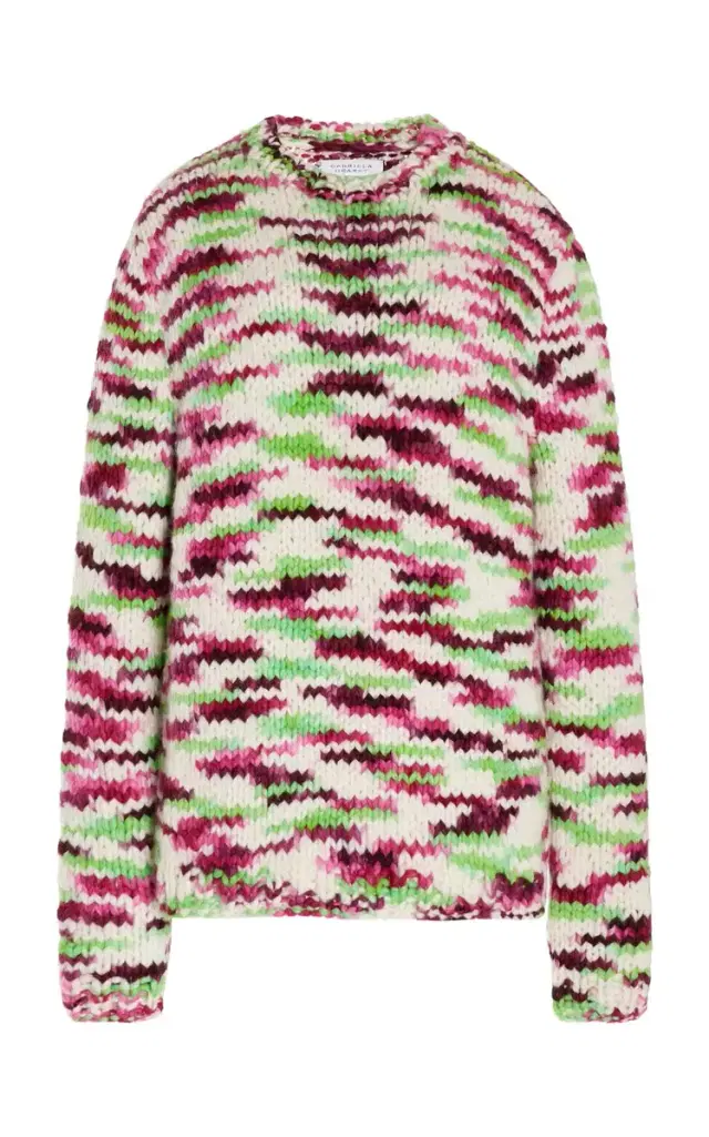 Gabriela Hearst Lawrence Knit Sweater in Space Dye Jewel Multi Welfat Cashmere