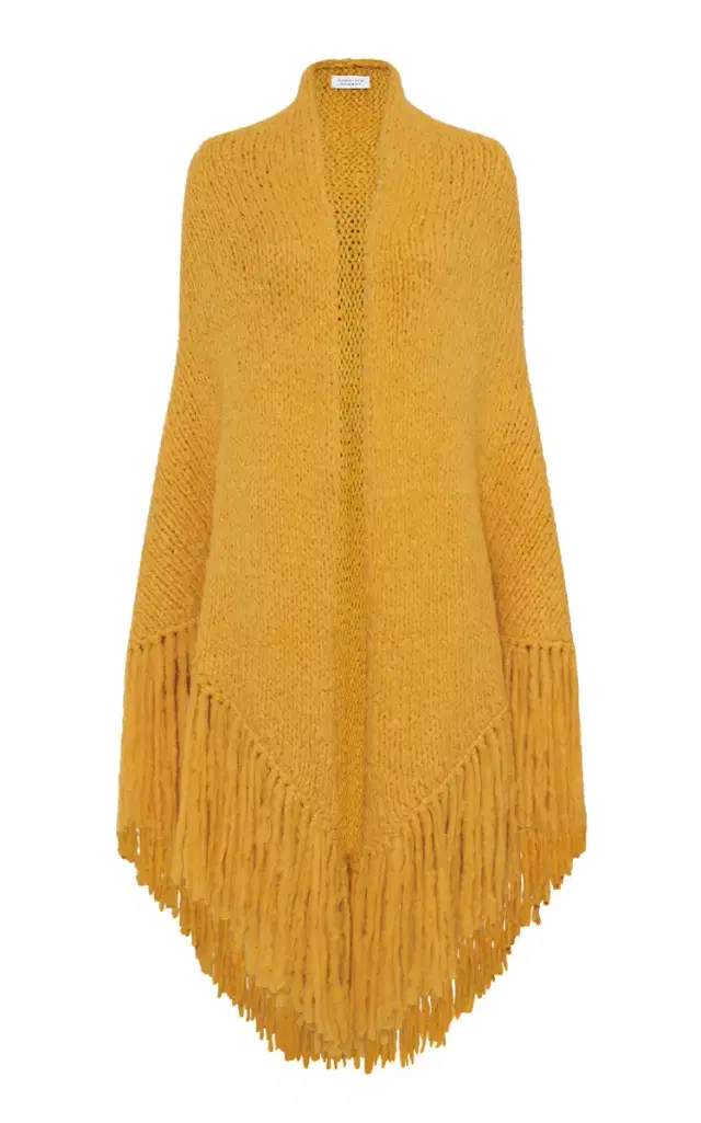 Gabriela Hearst Lauren Knit Wrap in Golden Birch Welfat Cashmere