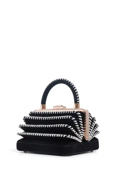 Gabriela Hearst Whipstitch Diana Bag in Black Suede | Thumbnail 1 Gabriela Hearst Whipstitch Diana Bag in Black Suede | Thumbnail 1