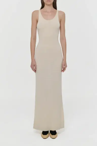 Gabriela Hearst Nyra Knit Maxi Dress in Off White Mulberry Silk | Thumbnail 3 Gabriela Hearst Nyra Knit Maxi Dress in Off White Mulberry Silk | Thumbnail 3