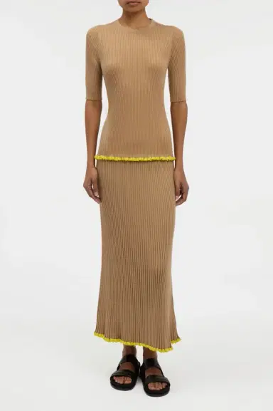 Gabriela Hearst Kavya Knit Maxi Skirt in Camel Cashmere Silk | Thumbnail 3 Gabriela Hearst Kavya Knit Maxi Skirt in Camel Cashmere Silk | Thumbnail 3