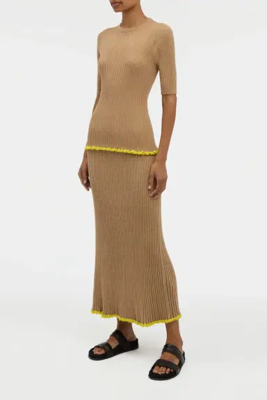 Gabriela Hearst Kavya Knit Maxi Skirt in Camel Cashmere Silk | Thumbnail 4 Gabriela Hearst Kavya Knit Maxi Skirt in Camel Cashmere Silk | Thumbnail 4