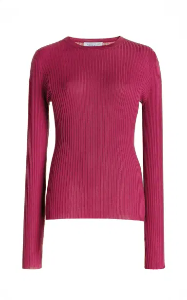 Gabriela Hearst Browning Knit Sweater in Fuchsia Cashmere Silk | Thumbnail 1