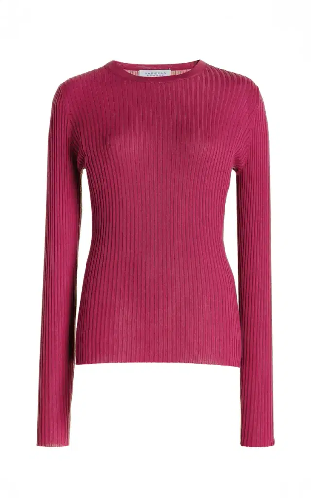 GABRIELA HEARST Browning Knit Sweater in Fuchsia Cashmere Silk