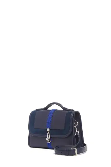 Gabriela Hearst Small Leonora Flap Embroidered Bag in Electric Navy & Cobalt Nappa Leather | Thumbnail 4