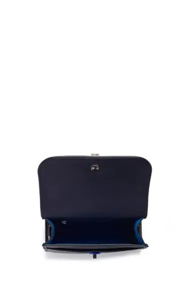 Gabriela Hearst Small Leonora Flap Embroidered Bag in Electric Navy & Cobalt Nappa Leather | Thumbnail 7