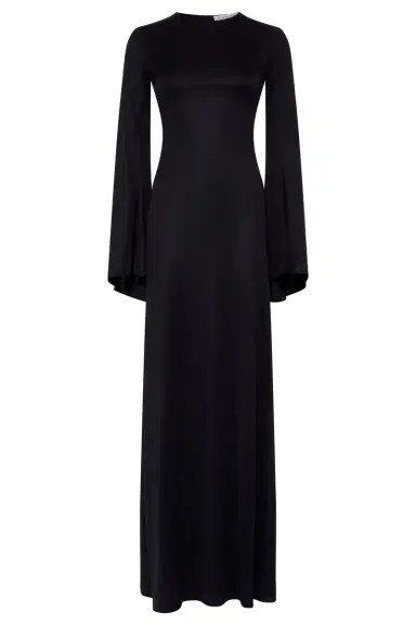 Gabriela Hearst Imara Maxi Dress in Black Silk Jersey | Thumbnail 1 Gabriela Hearst Imara Maxi Dress in Black Silk Jersey | Thumbnail 1