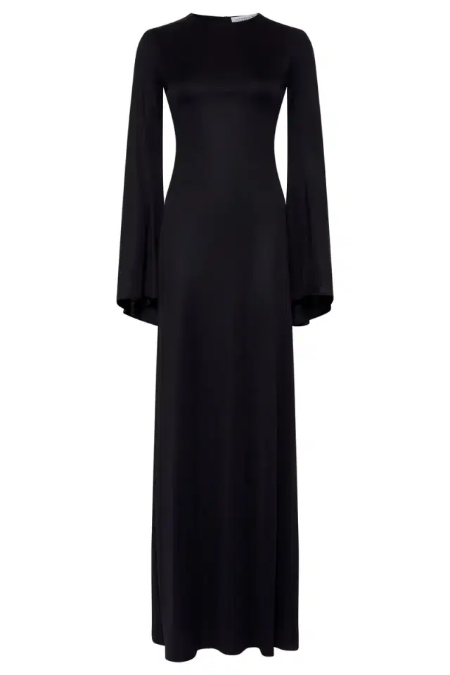 Gabriela Hearst Imara Maxi Dress in Black Silk Jersey