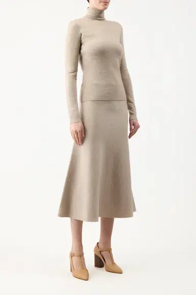 Gabriela Hearst May Knit Turtleneck in Oatmeal Merino Wool Cashmere | Thumbnail 3 Gabriela Hearst May Knit Turtleneck in Oatmeal Merino Wool Cashmere | Thumbnail 3