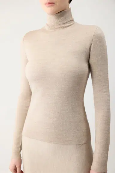 Gabriela Hearst May Knit Turtleneck in Oatmeal Merino Wool Cashmere | Thumbnail 5 Gabriela Hearst May Knit Turtleneck in Oatmeal Merino Wool Cashmere | Thumbnail 5