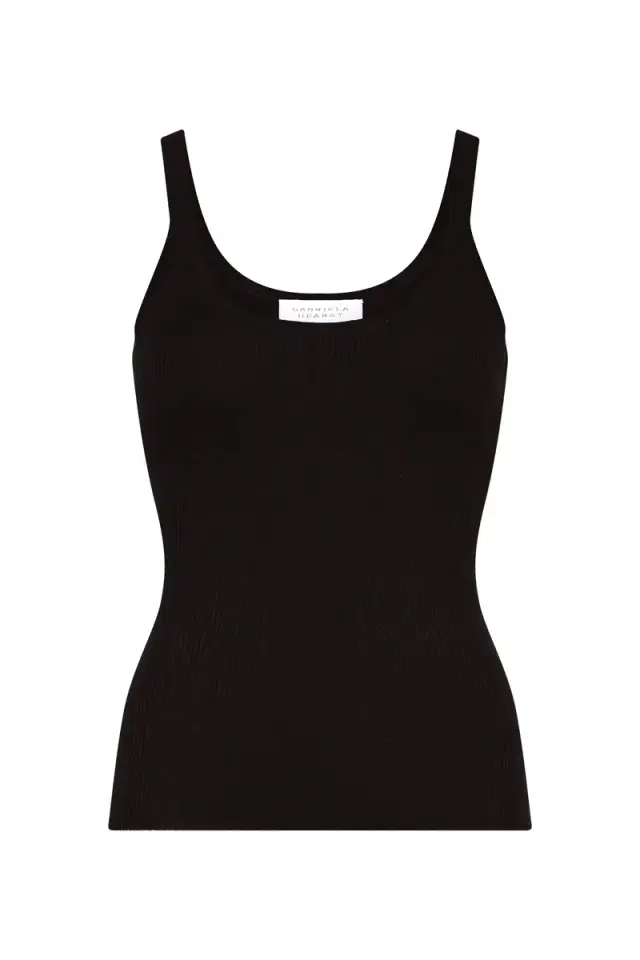 Gabriela Hearst Cinxia Knit Tank Top in Black Cashmere Silk