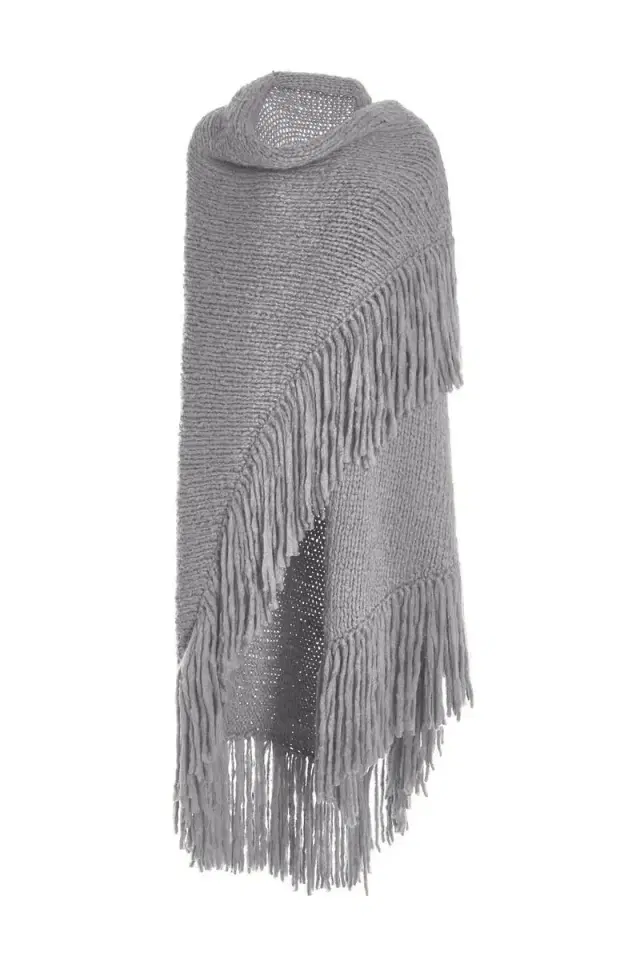 Gabriela Hearst Lauren Knit Wrap in Heather Grey Welfat Cashmere