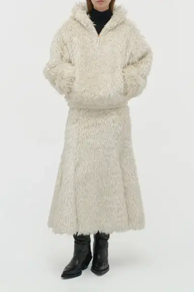 Gabriela Hearst Orlando Hoodie in Silk Fur | Thumbnail 3