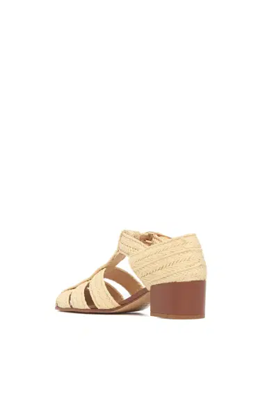 Gabriela Hearst Lyle Block Heel Pump Sandal in Natural Raffia | Thumbnail 3