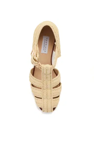 Gabriela Hearst Lyle Block Heel Pump Sandal in Natural Raffia | Thumbnail 4