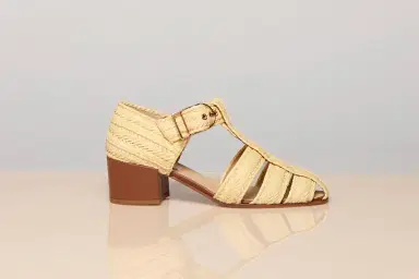 Gabriela Hearst Lyle Block Heel Pump Sandal in Natural Raffia | Thumbnail 5