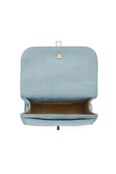 Gabriela Hearst Small Leonora Flap Bag in Light Blue Suede | Thumbnail 5