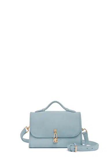 Gabriela Hearst Small Leonora Flap Bag in Light Blue Suede | Thumbnail 1