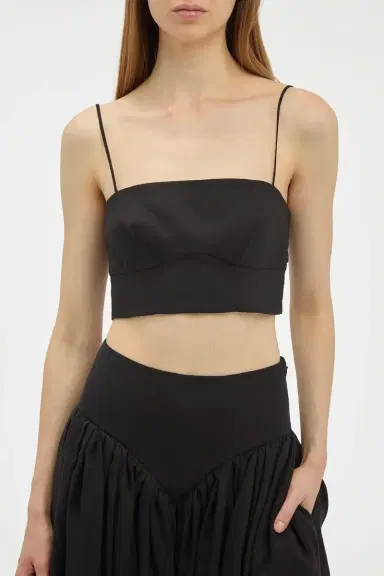 Gabriela Hearst Blazie Top in Black Aloe Linen | Thumbnail 5 Gabriela Hearst Blazie Top in Black Aloe Linen | Thumbnail 5