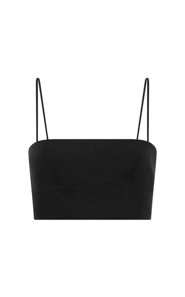 Gabriela Hearst Blazie Top in Black Aloe Linen