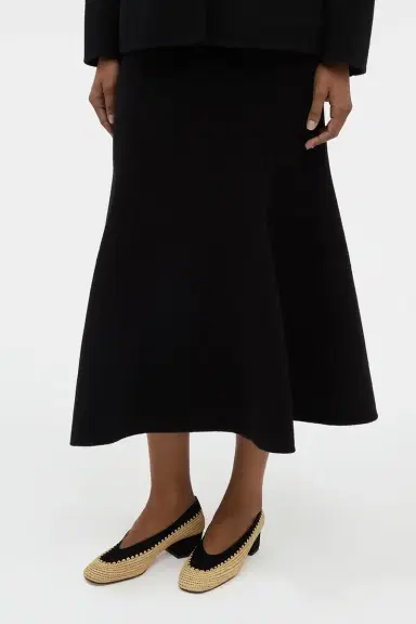 Gabriela Hearst Patterson Midi Skirt in Black Double-face Recycled Cashmere | Thumbnail 5 Gabriela Hearst Patterson Midi Skirt in Black Double-face Recycled Cashmere | Thumbnail 5