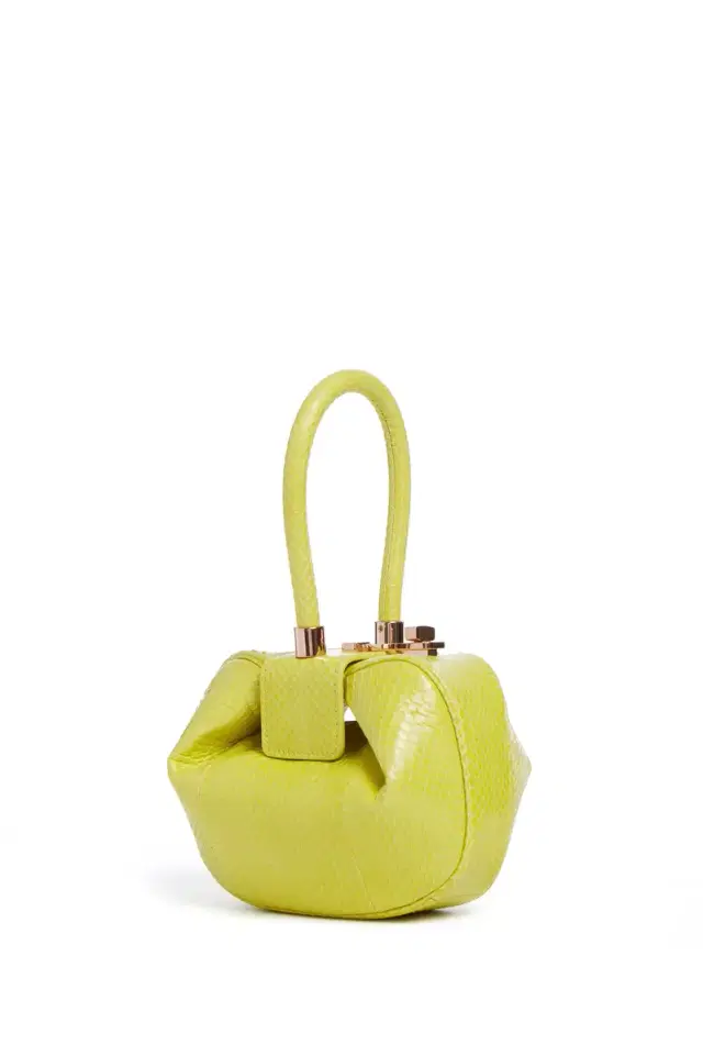 GABRIELA HEARST Demi Bag in Lime Adamite Snakeskin