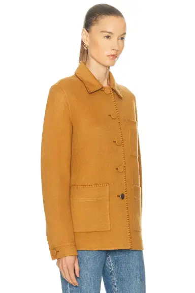 Gabriela Hearst Ulu Chore Jacket in Yellow Ochre Double-face Recycled Cashmere | Thumbnail 3 Gabriela Hearst Ulu Chore Jacket in Yellow Ochre Double-face Recycled Cashmere | Thumbnail 3