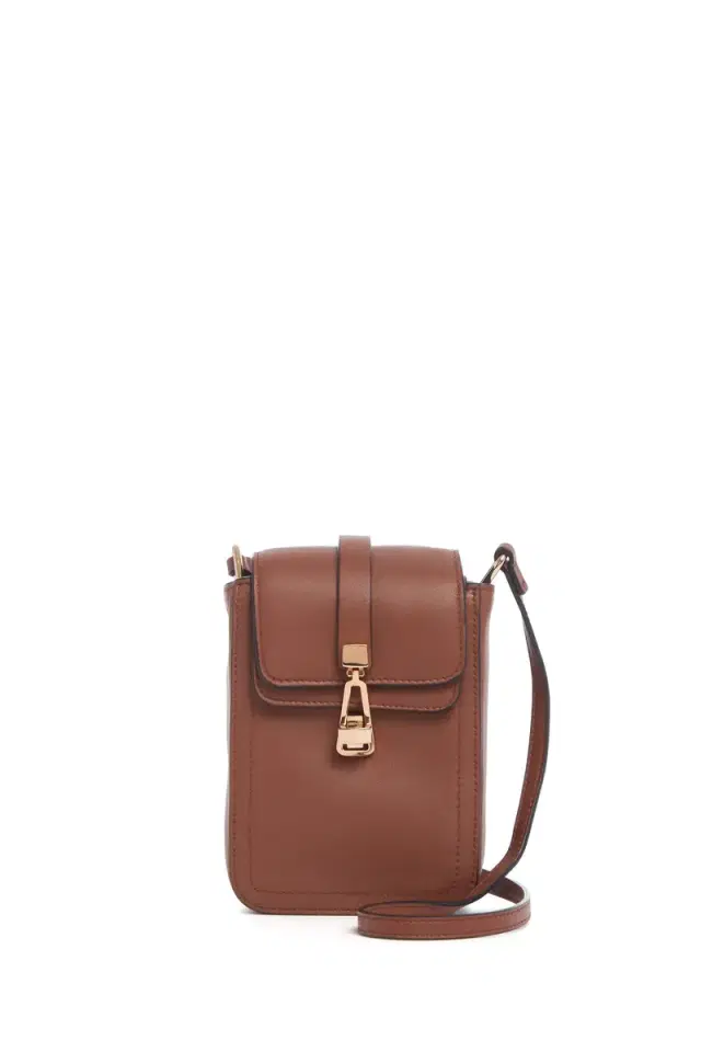 GABRIELA HEARST Phone Pouch in Cognac Nappa Leather