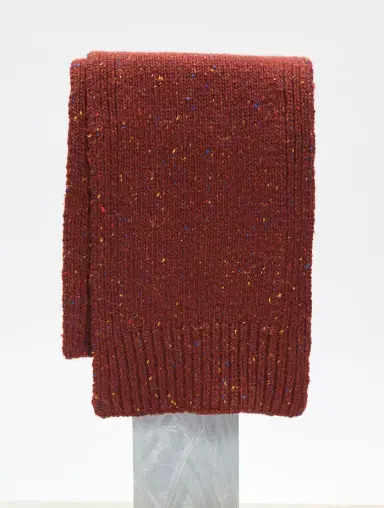 GABRIELA HEARST Fokestone Knit Scarf in Burnt Sienna Multi Speckled Aran Cashmere | Thumbnail 2