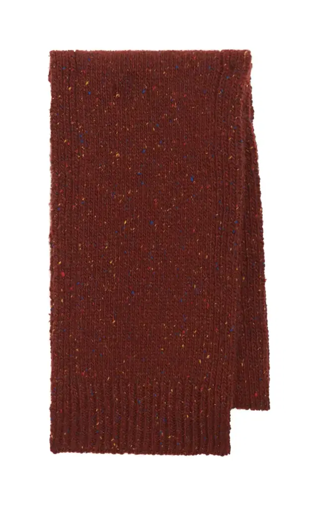 GABRIELA HEARST Fokestone Knit Scarf in Burnt Sienna Multi Speckled Aran Cashmere