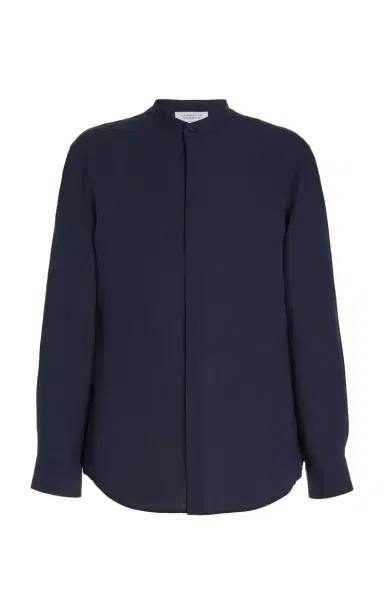 Gabriela Hearst Ollie Shirt in Dark Navy Linen | Thumbnail 1