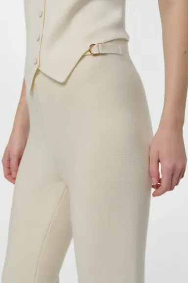 Gabriela Hearst Ayala Flare Cropped Knit Pant in Off White Merino Wool Cashmere | Thumbnail 5 Gabriela Hearst Ayala Flare Cropped Knit Pant in Off White Merino Wool Cashmere | Thumbnail 5