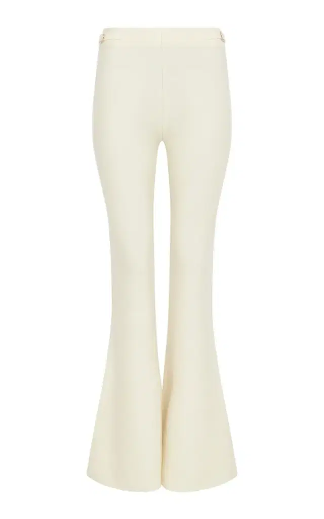 Gabriela Hearst Ayala Flare Cropped Knit Pant in Off White Merino Wool Cashmere