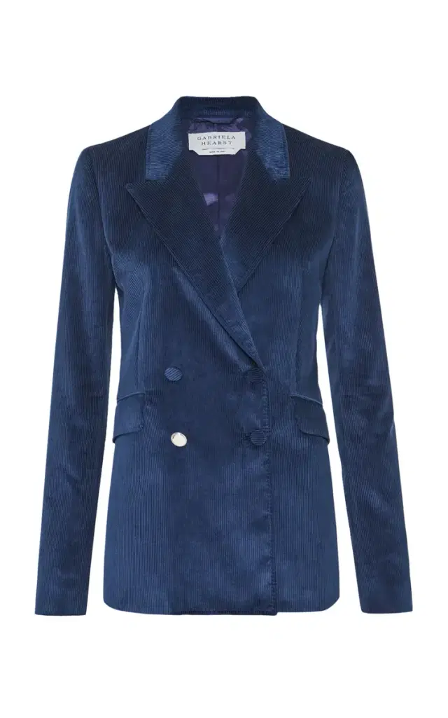 Gabriela Hearst Angela Blazer in Electric Navy Sea Island Cotton Corduroy
