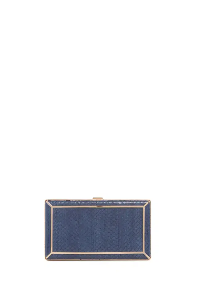 Gabriela Hearst Callas Clutch in Navy Snakeskin