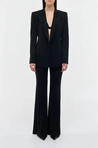 Gabriela Hearst Rhein Flare Pant in Black Cashmere Jersey | Thumbnail 2