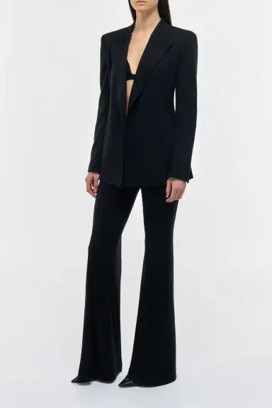 Gabriela Hearst Rhein Flare Pant in Black Cashmere Jersey | Thumbnail 3