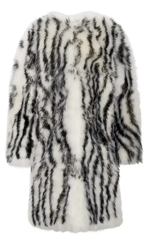 Gabriela Hearst Ebel Coat in  & Black Cashmere Shearling