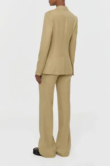 Gabriela Hearst Vesta Flare Pant in Hay Virgin Wool Silk with Linen | Thumbnail 4