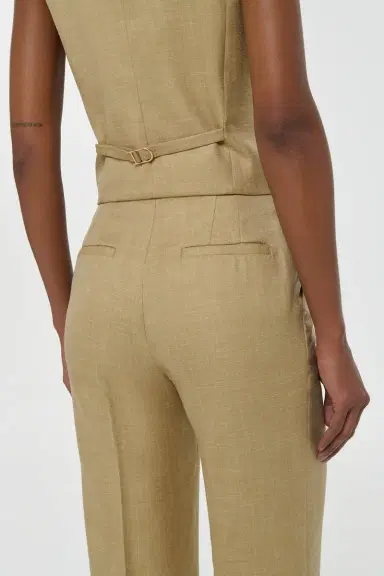 Gabriela Hearst Vesta Flare Pant in Hay Virgin Wool Silk with Linen | Thumbnail 5