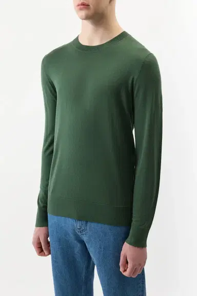 Gabriela Hearst Palco Knit Sweater in English Green Merino Wool | Thumbnail 3 Gabriela Hearst Palco Knit Sweater in English Green Merino Wool | Thumbnail 3