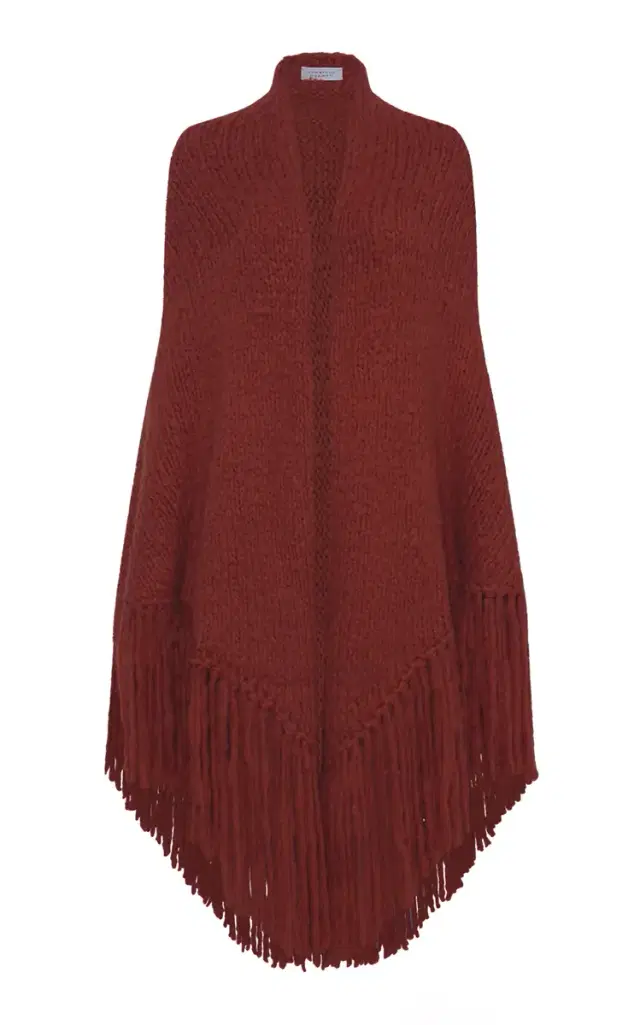 Gabriela Hearst Lauren Knit Wrap in Burnt Sienna Welfat Cashmere