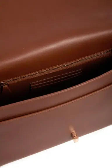 Gabriela Hearst Large Leonora Flap Bag in Cognac Leather | Thumbnail 3