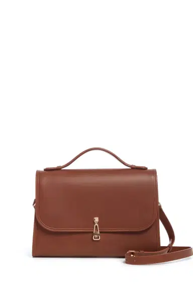 Gabriela Hearst Large Leonora Flap Bag in Cognac Leather | Thumbnail 1