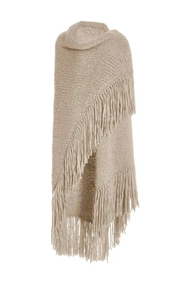 Gabriela Hearst Lauren Knit Wrap in Oatmeal Welfat Cashmere