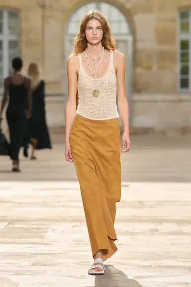 Gabriela Hearst Talor Raw Cut Maxi Skirt in Cashew Suede | Thumbnail 2