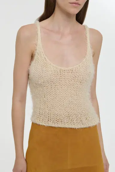 Gabriela Hearst Nur Knit Tank Top in Off White Silk Cashmere | Thumbnail 7 Gabriela Hearst Nur Knit Tank Top in Off White Silk Cashmere | Thumbnail 7