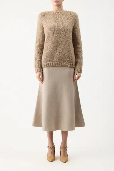 Gabriela Hearst Freddie Knit Midi Skirt in Oatmeal Merino Wool Cashmere | Thumbnail 2