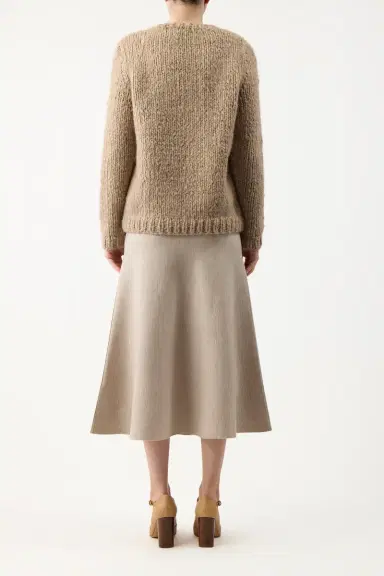Gabriela Hearst Freddie Knit Midi Skirt in Oatmeal Merino Wool Cashmere | Thumbnail 4